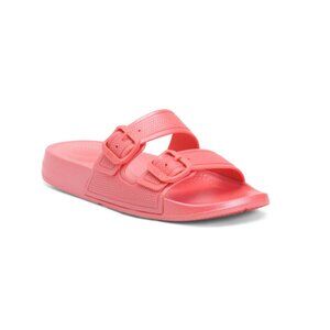 FITFLOP Rose Coral Iqushion Pearlized Two Bar Buckle Slides